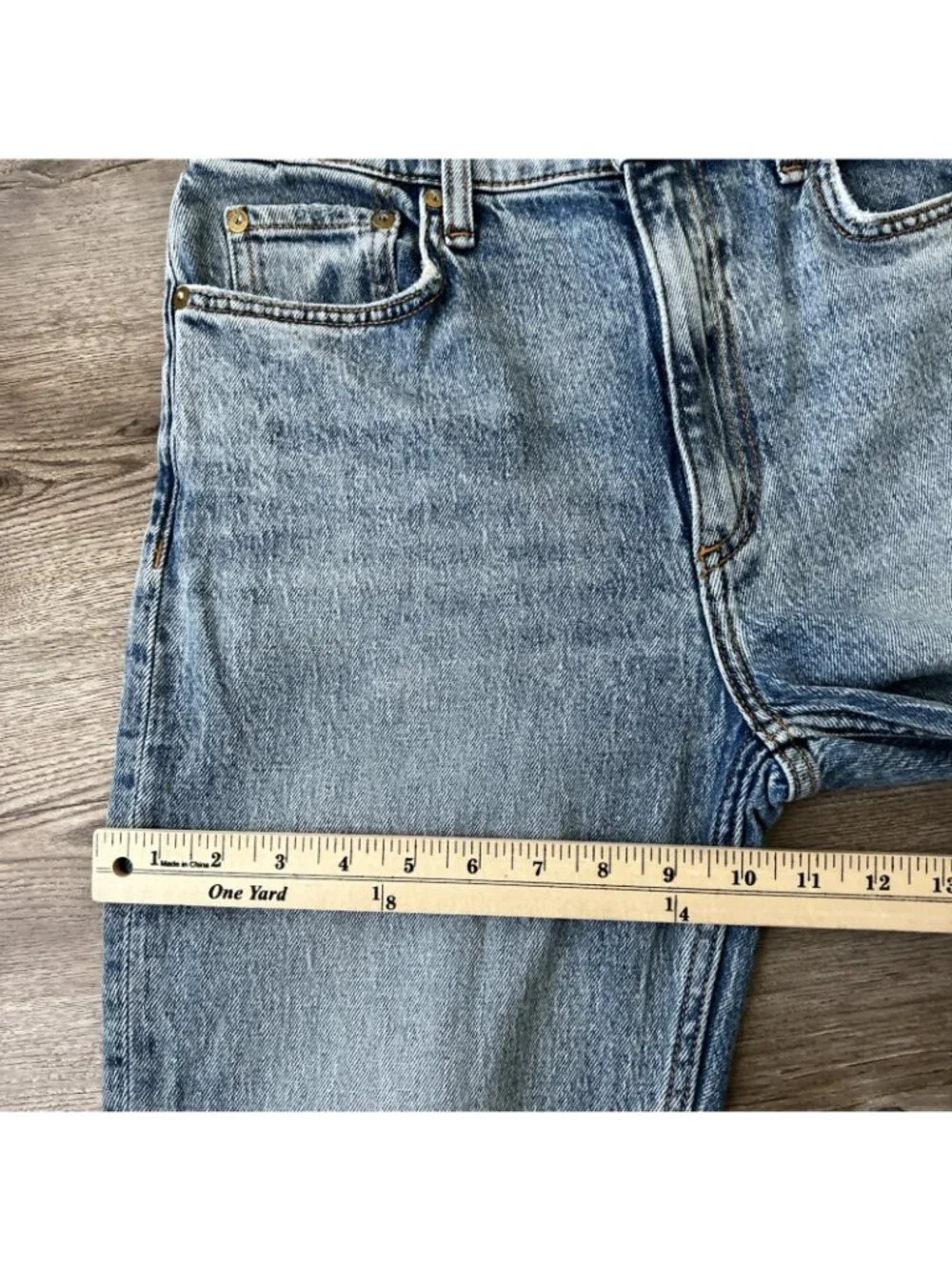 Rag Bone Wren High Rise Slim Straight Jeans Womens 28 Riley Distressed‎ Raw Hem